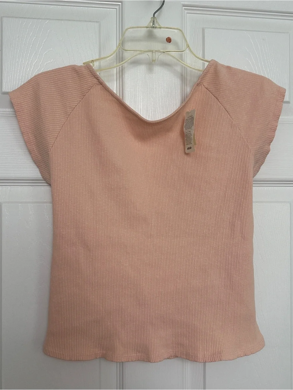 aerie Ribbed Cap Sleeve Top in Pale Peach